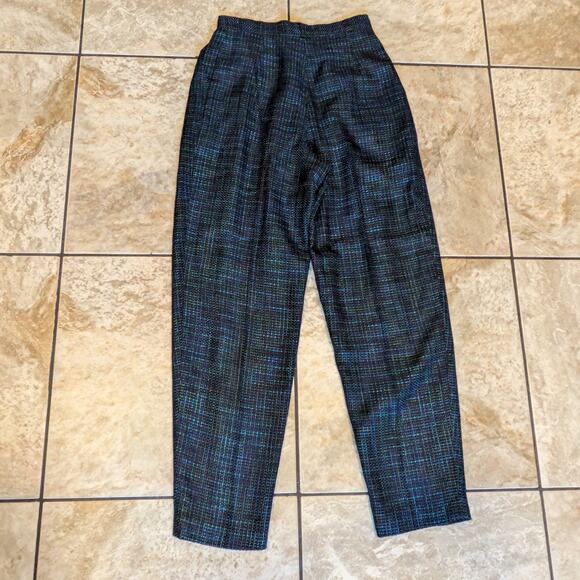 Tony Lambert Womens Sz 10 Dress Pants Dark Blue Black 27x30 Knit Vintage Ankle - Picture 8 of 10